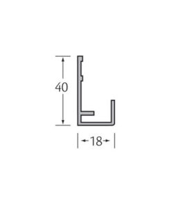 Startprofiel verticale bekleding 40 x 18 mm / 6 meter lengte