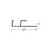 Kerrafront ventilatie afsluitprofiel 65 x 17 mm