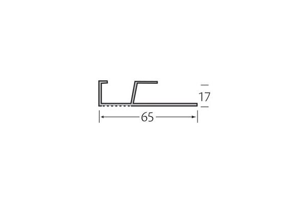 Kerrafront ventilatie afsluitprofiel 65 x 17 mm