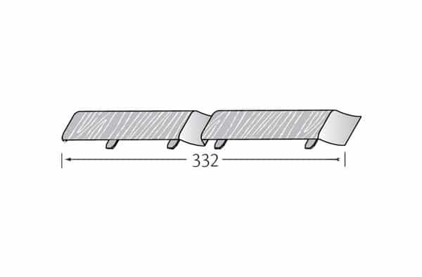 Eurotexx stootvoegverbinding 332 mm voor Dubbel rabatdeel