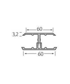 Eurotexx verbindingsprofiel 2-delig 6m1