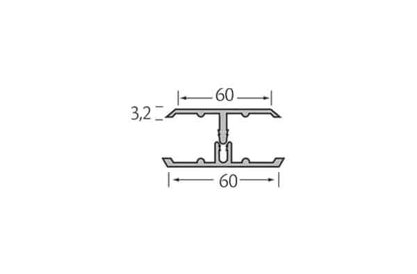 Kerrafront verbindingsprofiel 2-delig 17 mm inwendig