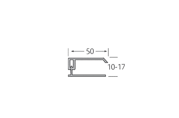 Kerrafront eindprofiel 2-delig 17 mm inwendig 
