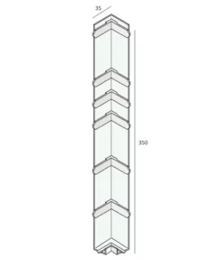 Uitwendig hoekstuk 350mm Keralit dakrand